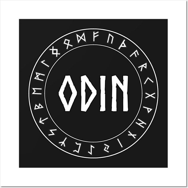 Odin Norse God with Runes Wall Art by AgemaApparel